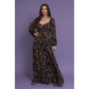 Dress Forum Floral Wide Leg Jumpsuit with Tie Back